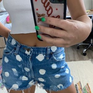 Vintage Polka dot Levi jean shorts!